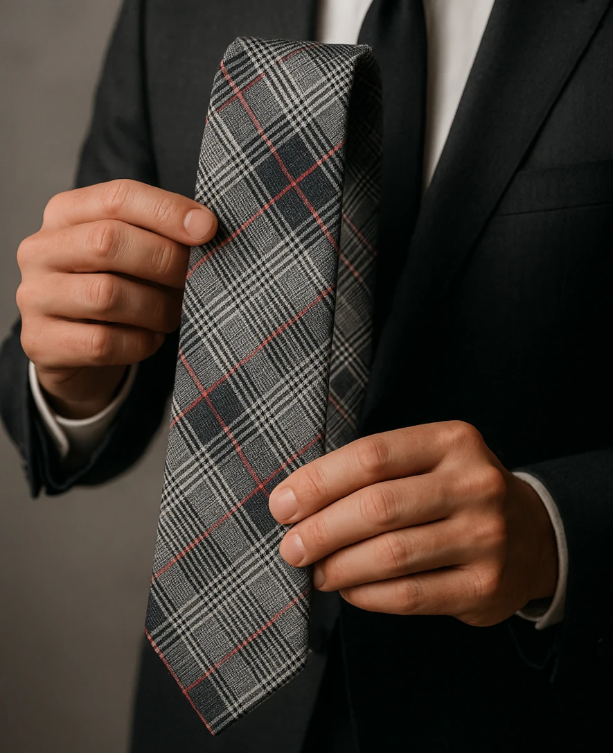 Mönstrad slips glencheck